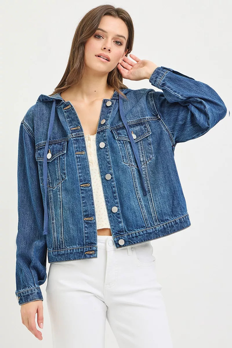 RISEN Basic Denim Jacket with Hoodie