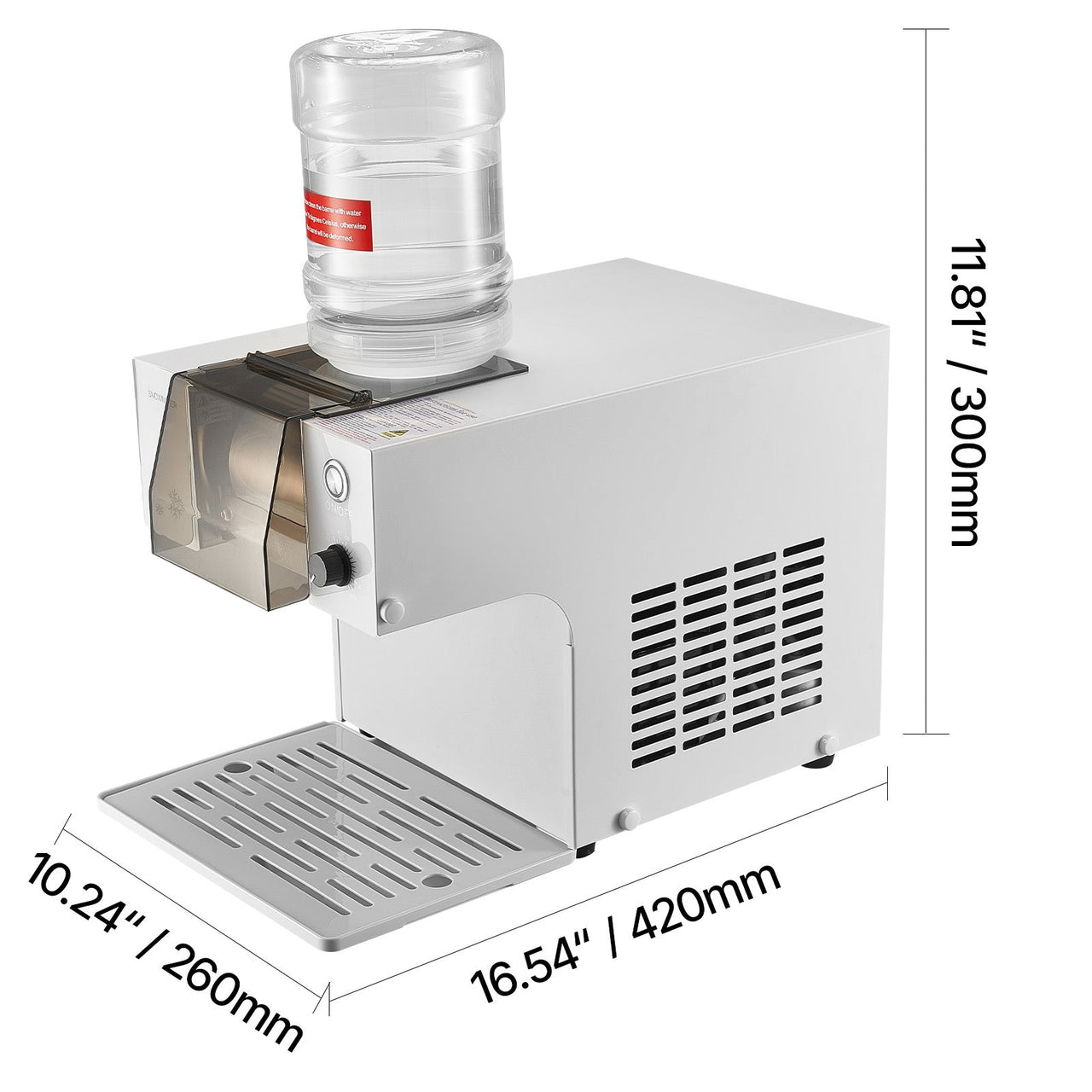 Snowflake Ice Machine, 132LBS/24H Snowflake Ice Maker, Ice-Shaver Machine with Stainless Steel Blade, Electric Snow Cone Maker with 0.48Gal Tank, 90S Fast Pre-Cooling, for Home & Small Gathering