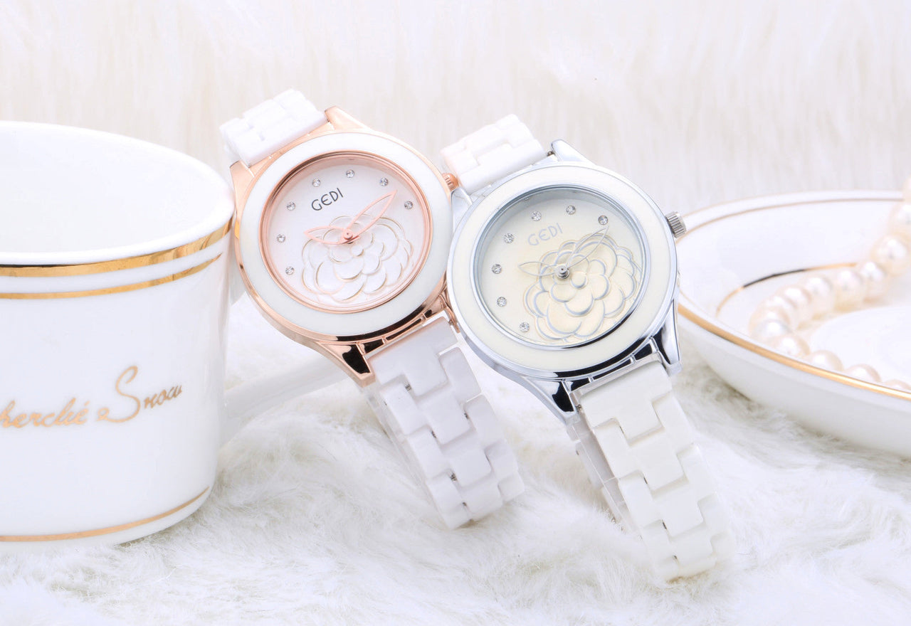 Trendy Fashion Waterproof Ladies Ceramic Watch (See size chart where applicable)