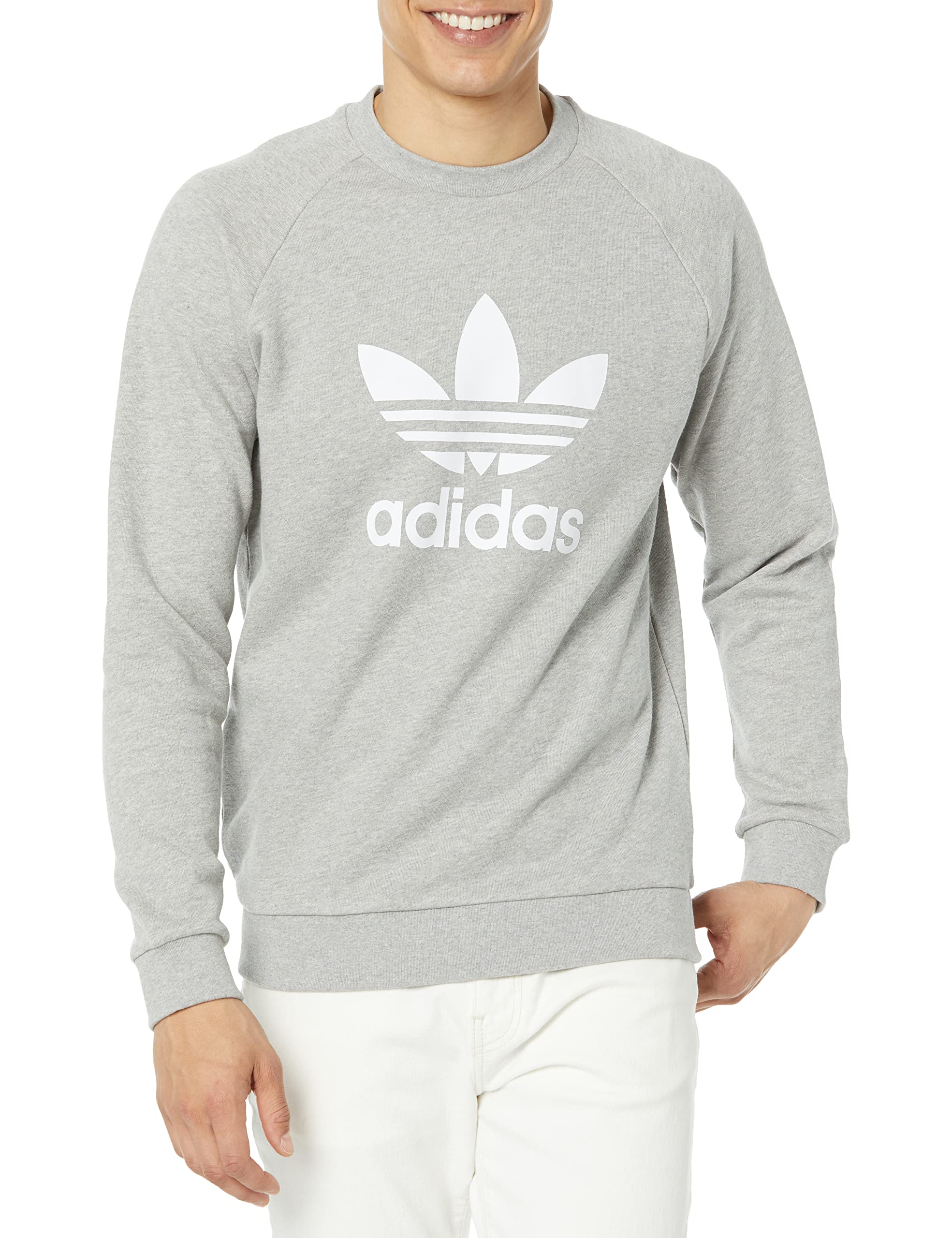 adidas Originals Mens Adicolor Classics Trefoil Crewneck Medium Grey Heather X-Large
