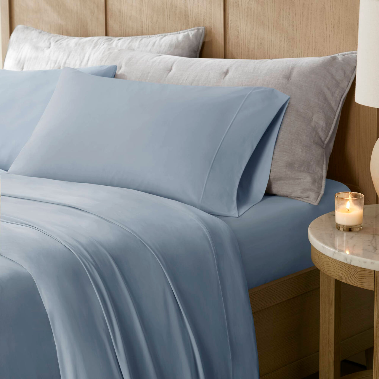 4-Piece Queen Stretch Jersey Sheet Set,Blue