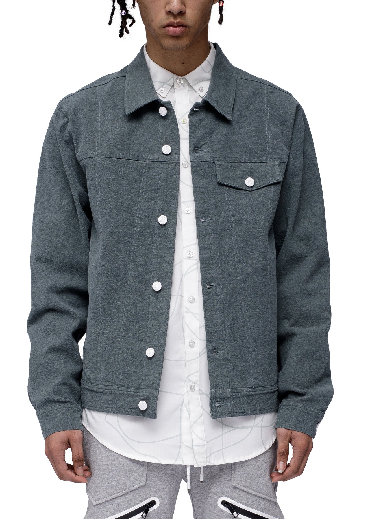 Konus Men's Trucker Jacket In Green