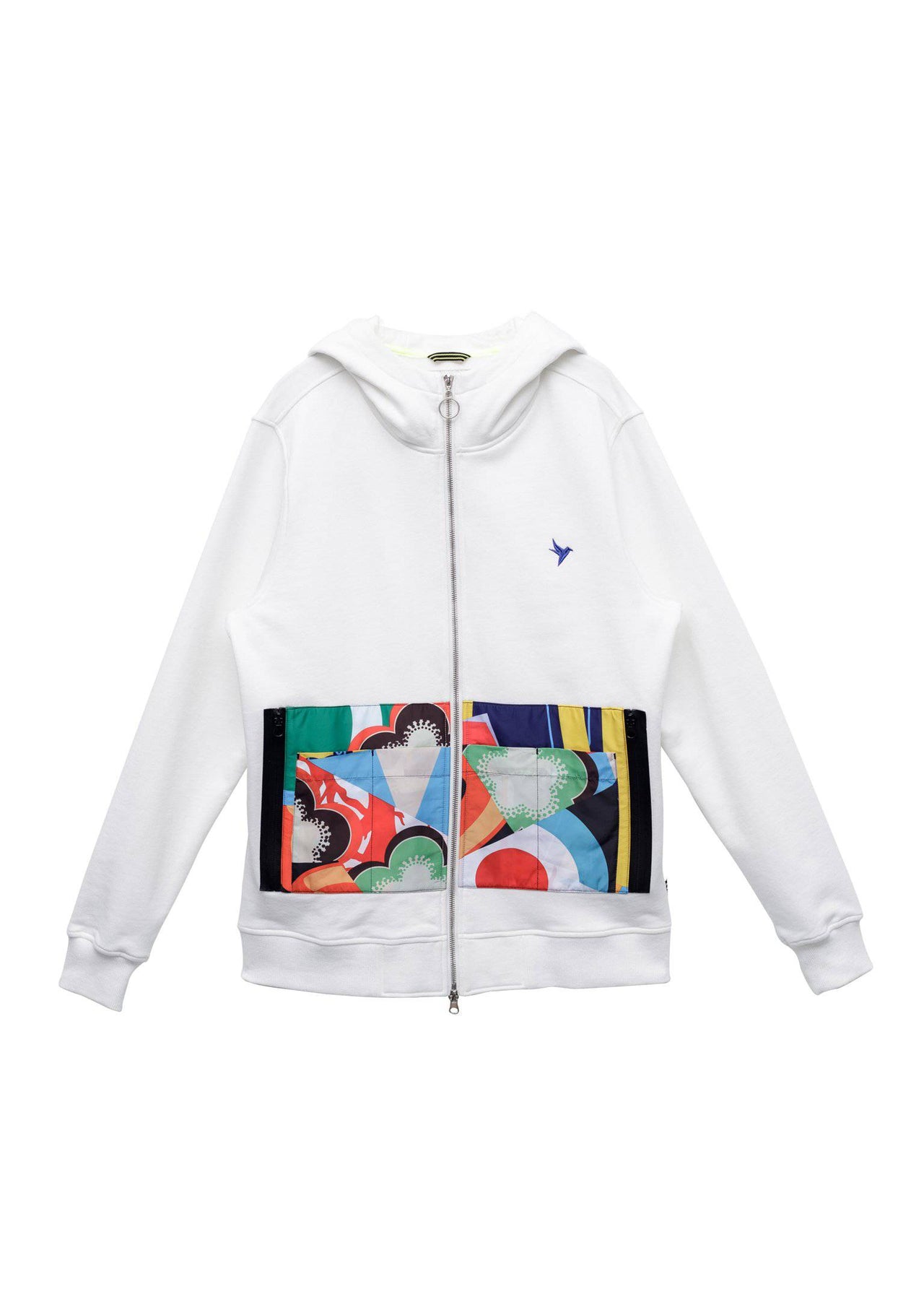Konus Men's Pocket Zip up Hoodie in White