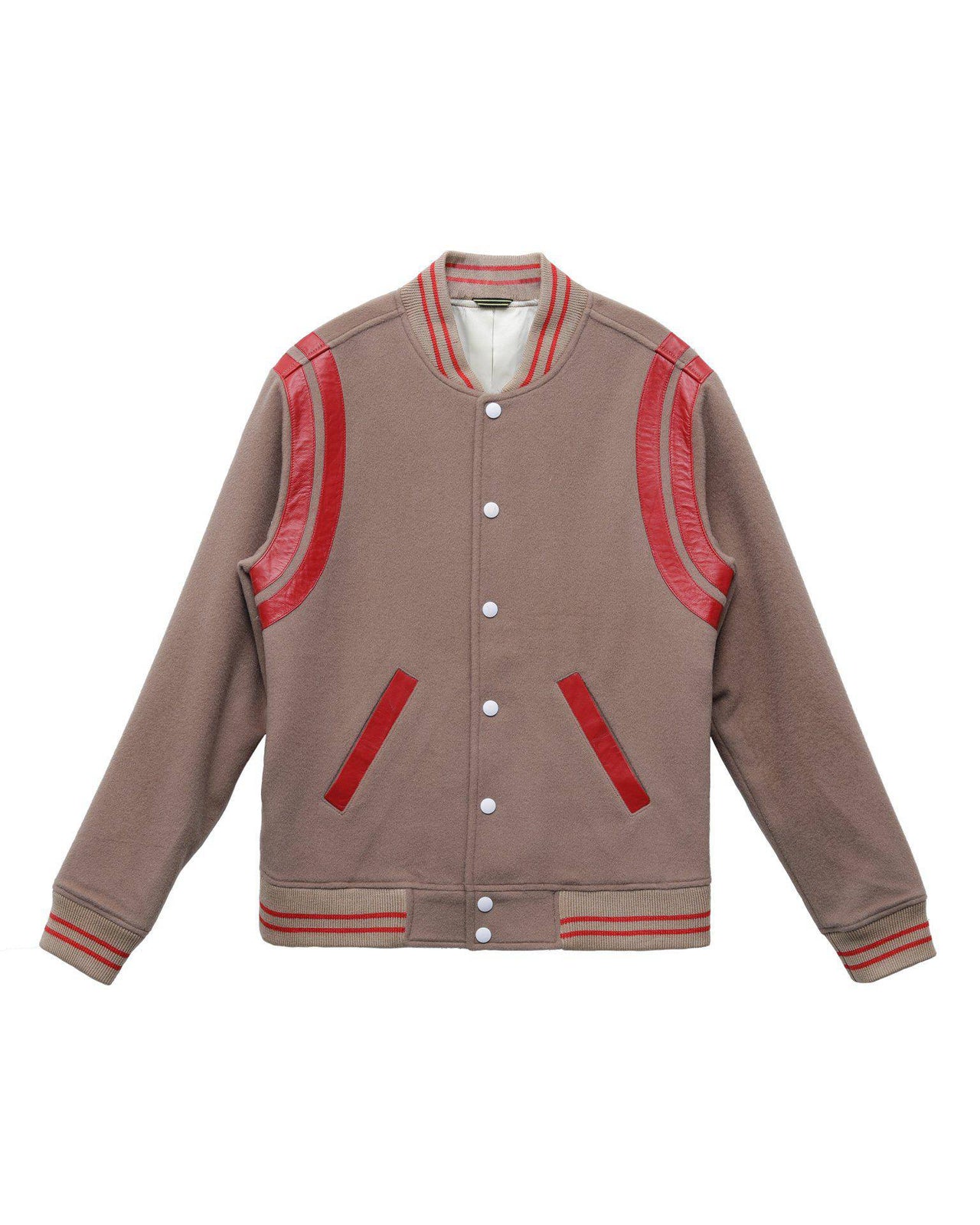 Konus Men's Wool Blend Varsity Jacket in Camel