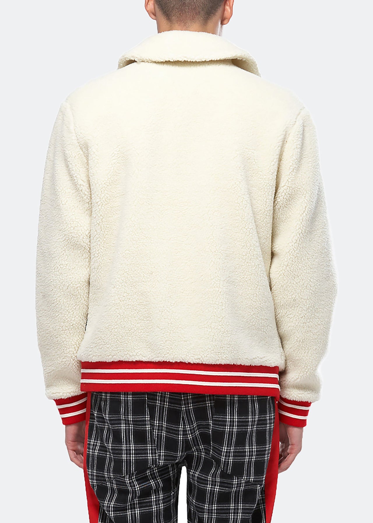 Konus Men's Sherpa Zipup Jacket in Off White