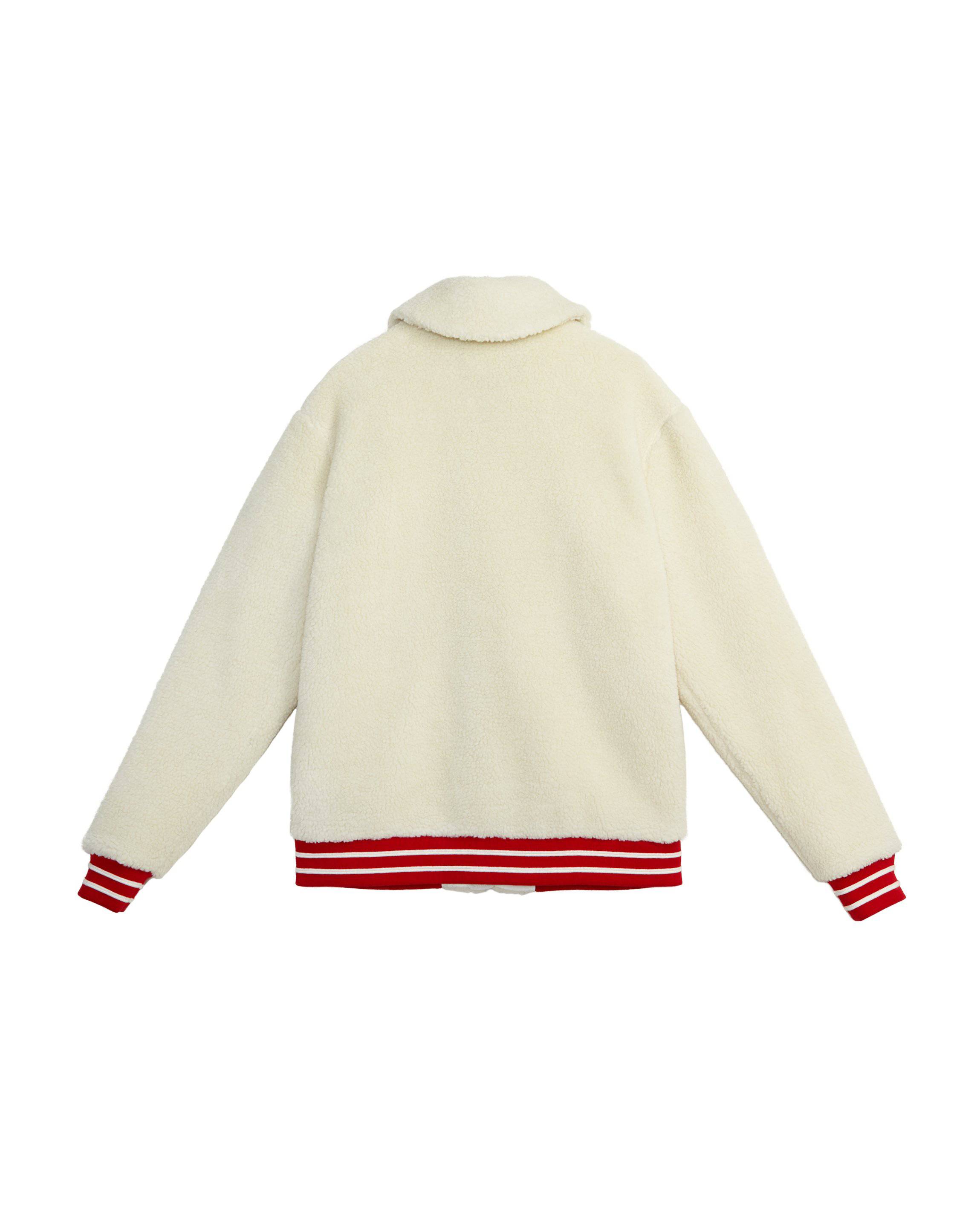 Konus Men's Sherpa Zipup Jacket in Off White