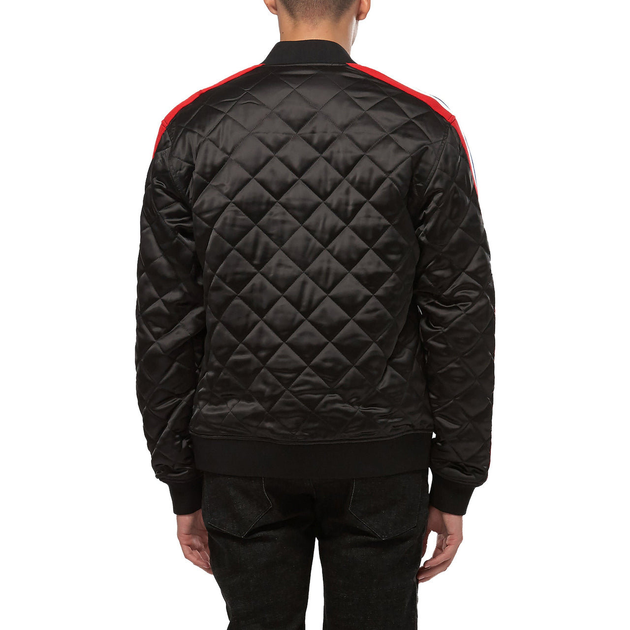 Konus Men's Quilted Satin Jacket in Black