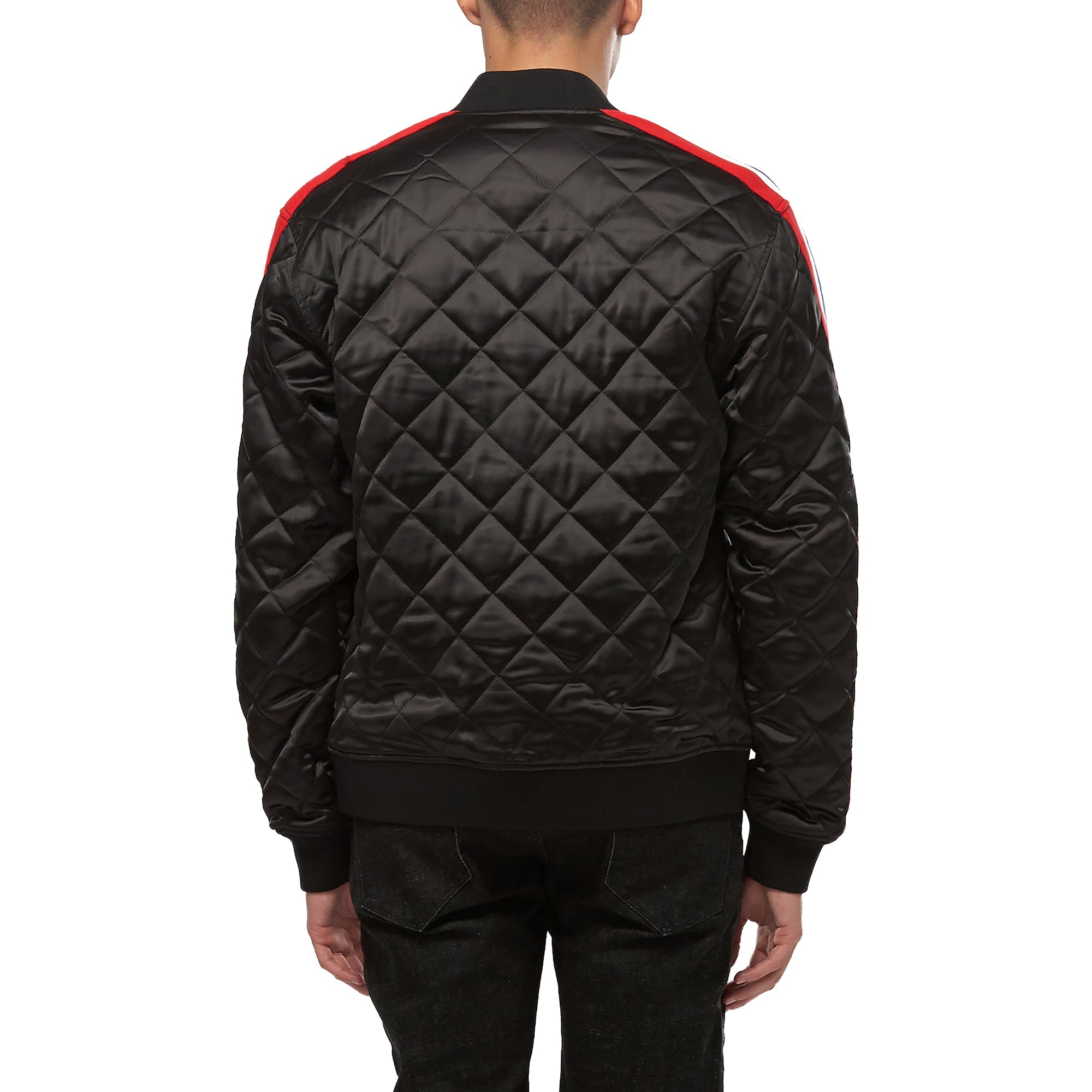 Konus Men's Quilted Satin Jacket in Black