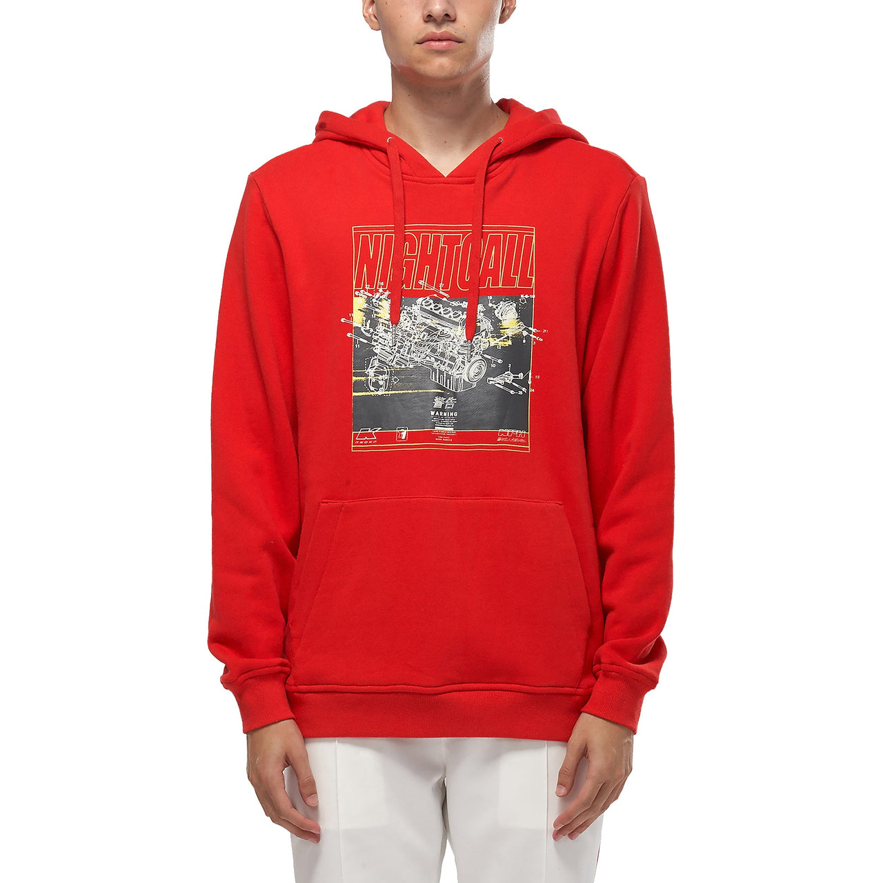 Konus Men's Graphic Pullover Hoodie in Red