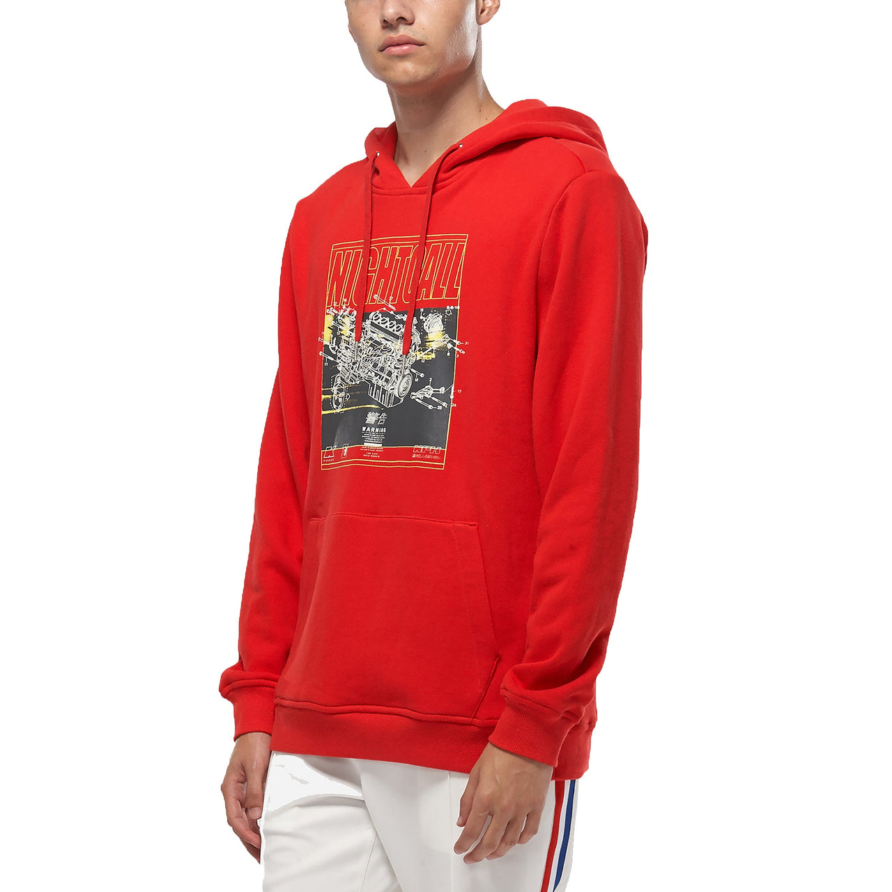 Konus Men's Graphic Pullover Hoodie in Red