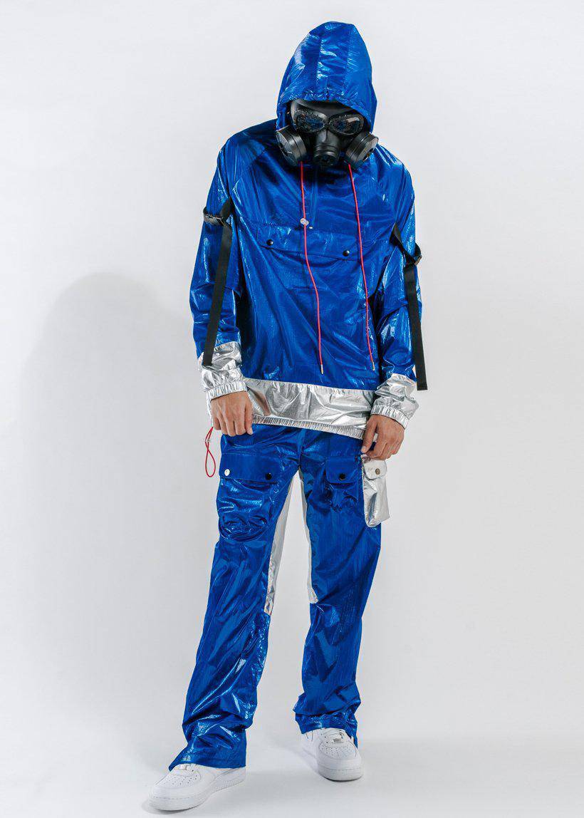 Blank State Men's Anorak in Metallic Blue