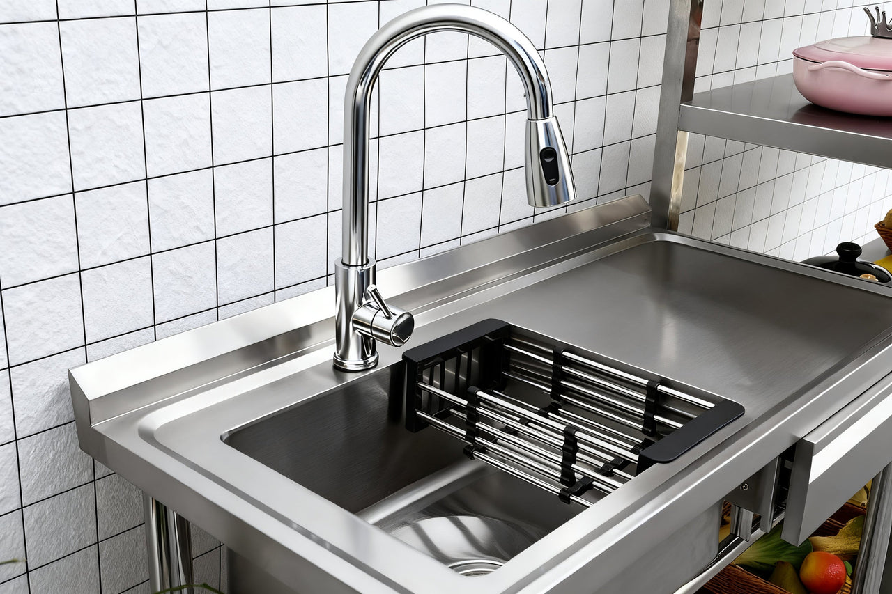 Stainless Steel Utility Sink, Freestanding Sink 3