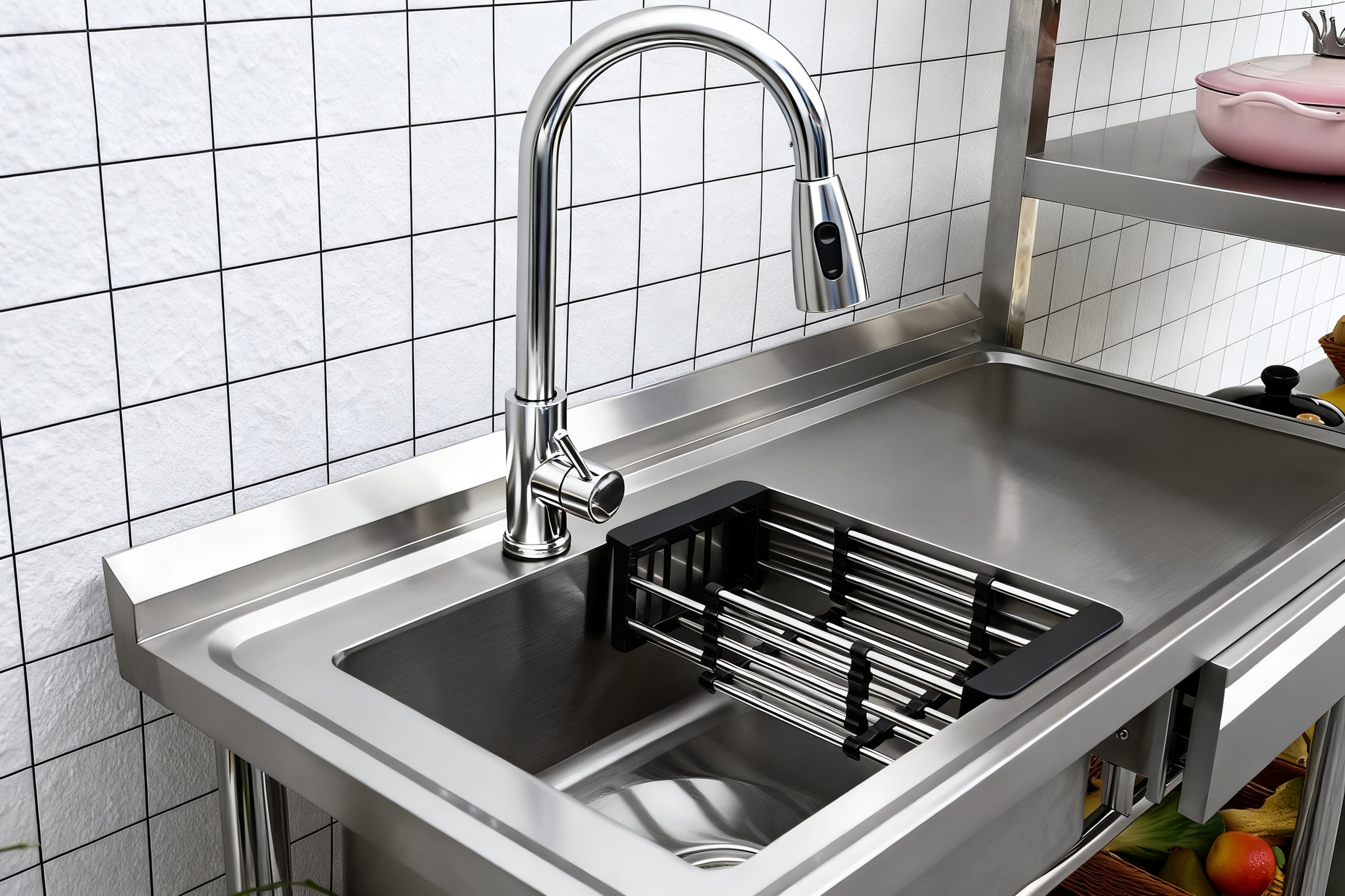 Stainless Steel Utility Sink, Freestanding Sink 3