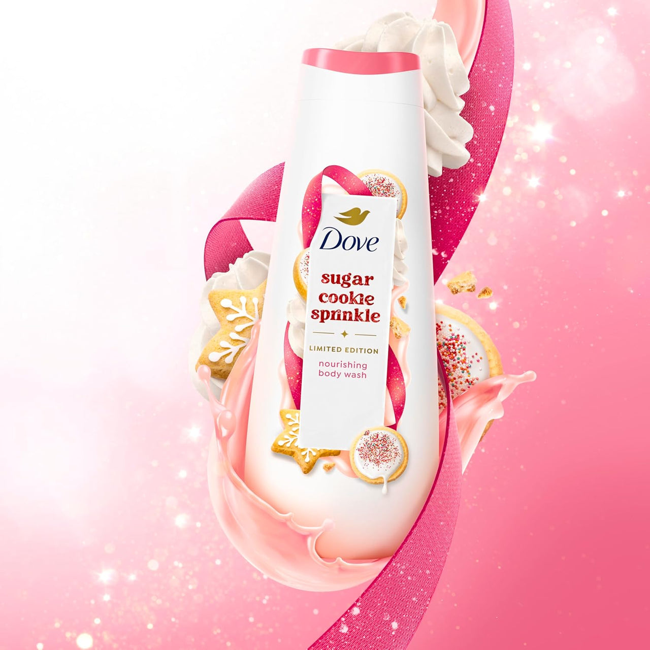 Dove Limited Edition Holiday Treats Mixed 3 Count Sugar Cookie Sprinkle Value Pack for Hydrated & Soft Skin