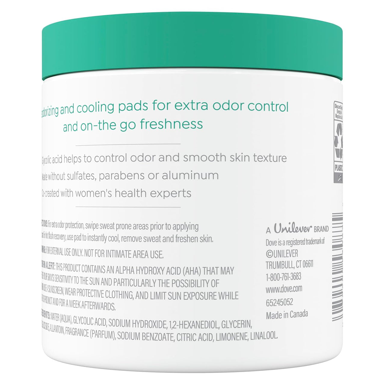 Dove Body Wash 60 Pads Cleansing Pads For Women Neutralize Odor And Gently Exfoliate To Refine Skin Texture