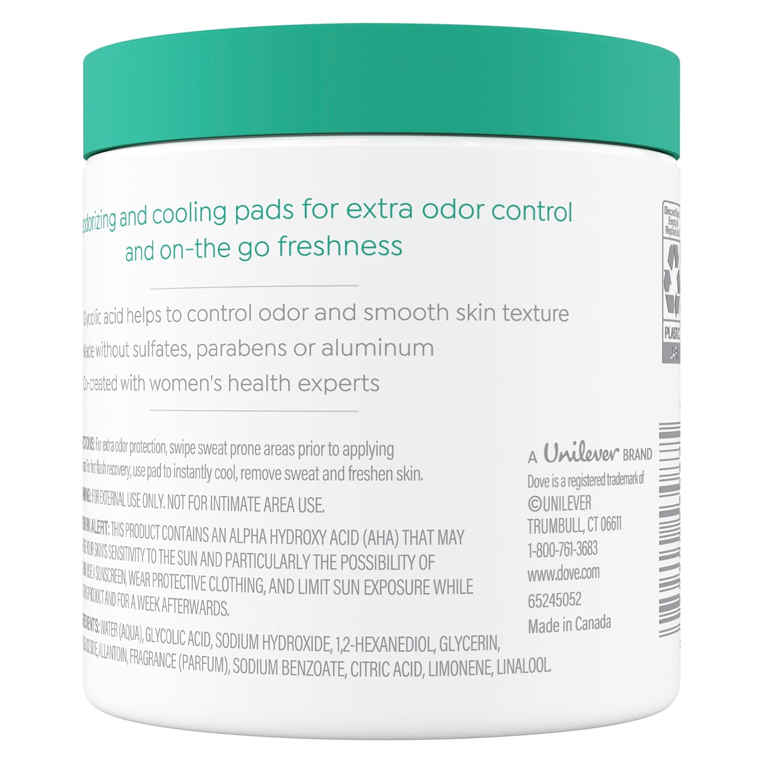 Dove Body Wash 60 Pads Cleansing Pads For Women Neutralize Odor And Gently Exfoliate To Refine Skin Texture