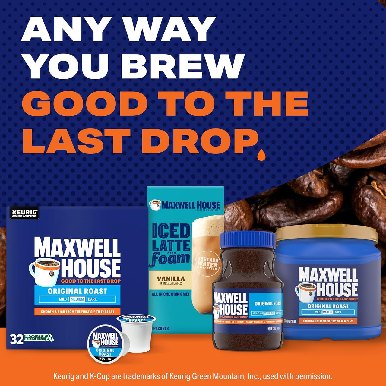 Maxwell House Original Roast Medium Roast K-Cup Coffee Pods (32 ct Box)