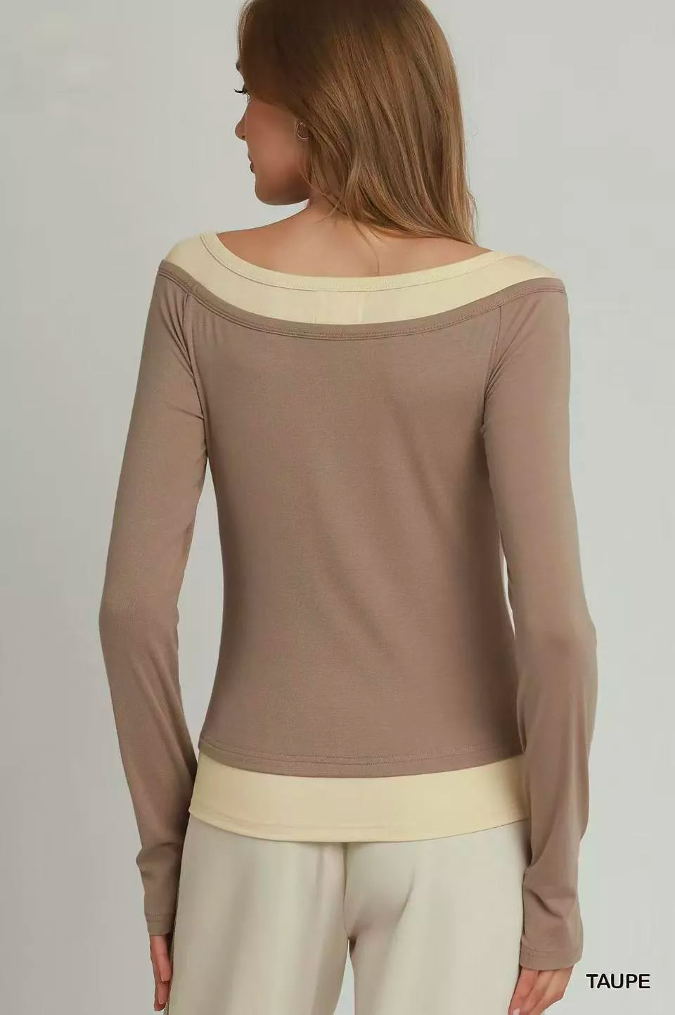 Umgee Layered Twofer Long Sleeve Top