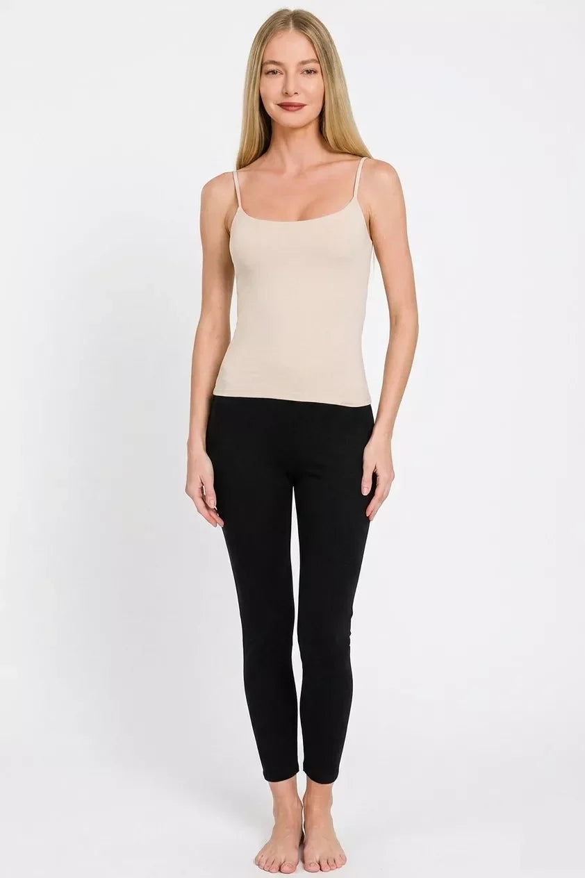 Zenana Double Layered Round Neck Spaghetti Cami