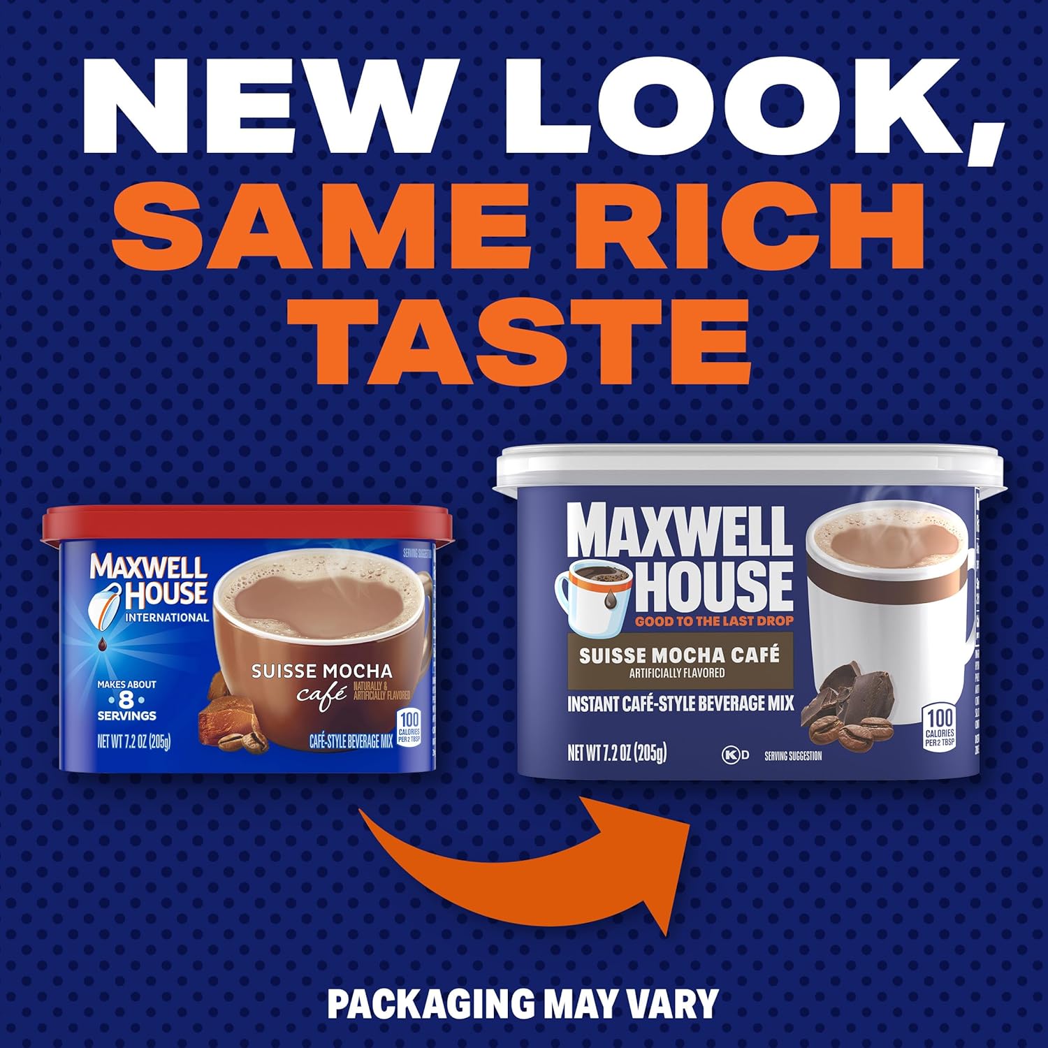 Maxwell House Instant Cafe-Style Beverage Mix, Easy to Prepare, 1 Canister, for Quick Morning Coffee or Afternoon Treat, Suisse Mocha Cafe, Kosher Dairy, 7.2 oz