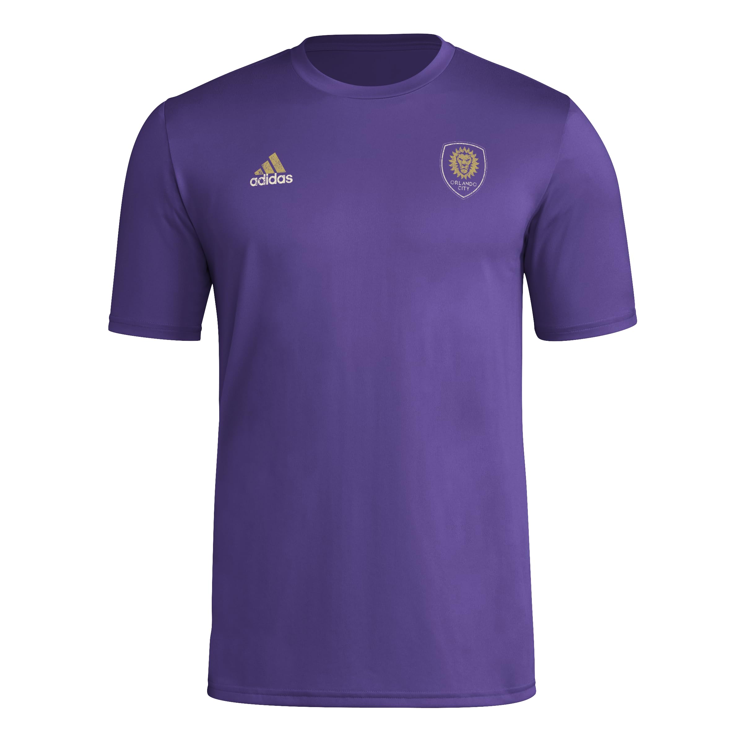 adidas Mens Short Sleeve Pre-Game T-Shirt Regal Purple/Orlando City Sc XX-Large