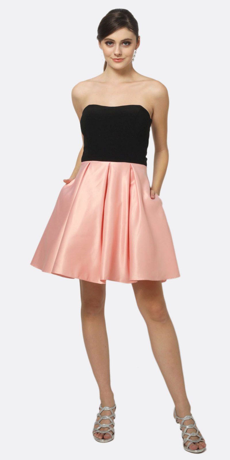 Juliet 829 Two-Tone Sweetheart Short A-Line Dress