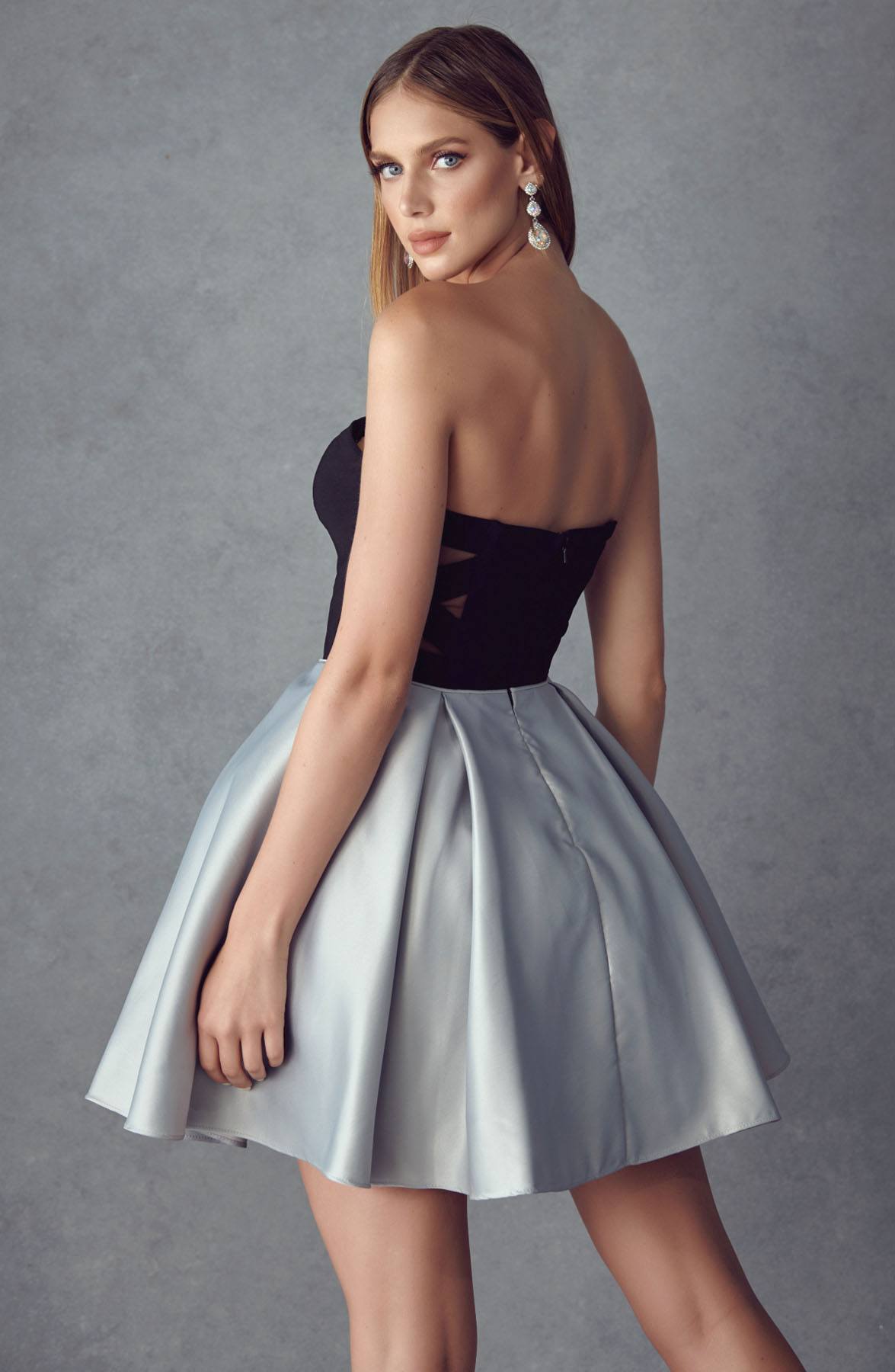 Juliet 829 Two-Tone Sweetheart Short A-Line Dress
