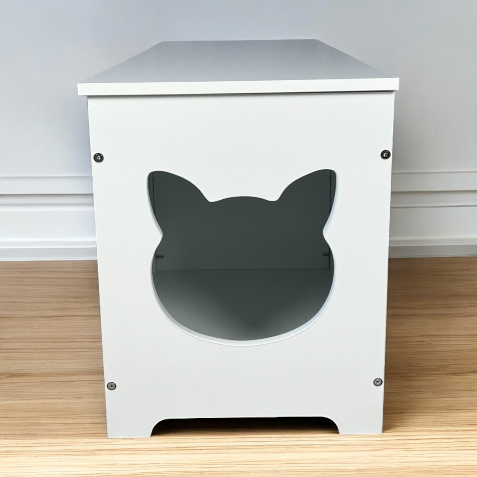39.4' Top open Cat Litter Box Enclosure Furniture, Cat Washroom, Hidden Litter Box Cover, Cabinet for Large Cat, Dog Proof Cat Litter Boxes, Hideaway Litter Box, Cat House, White