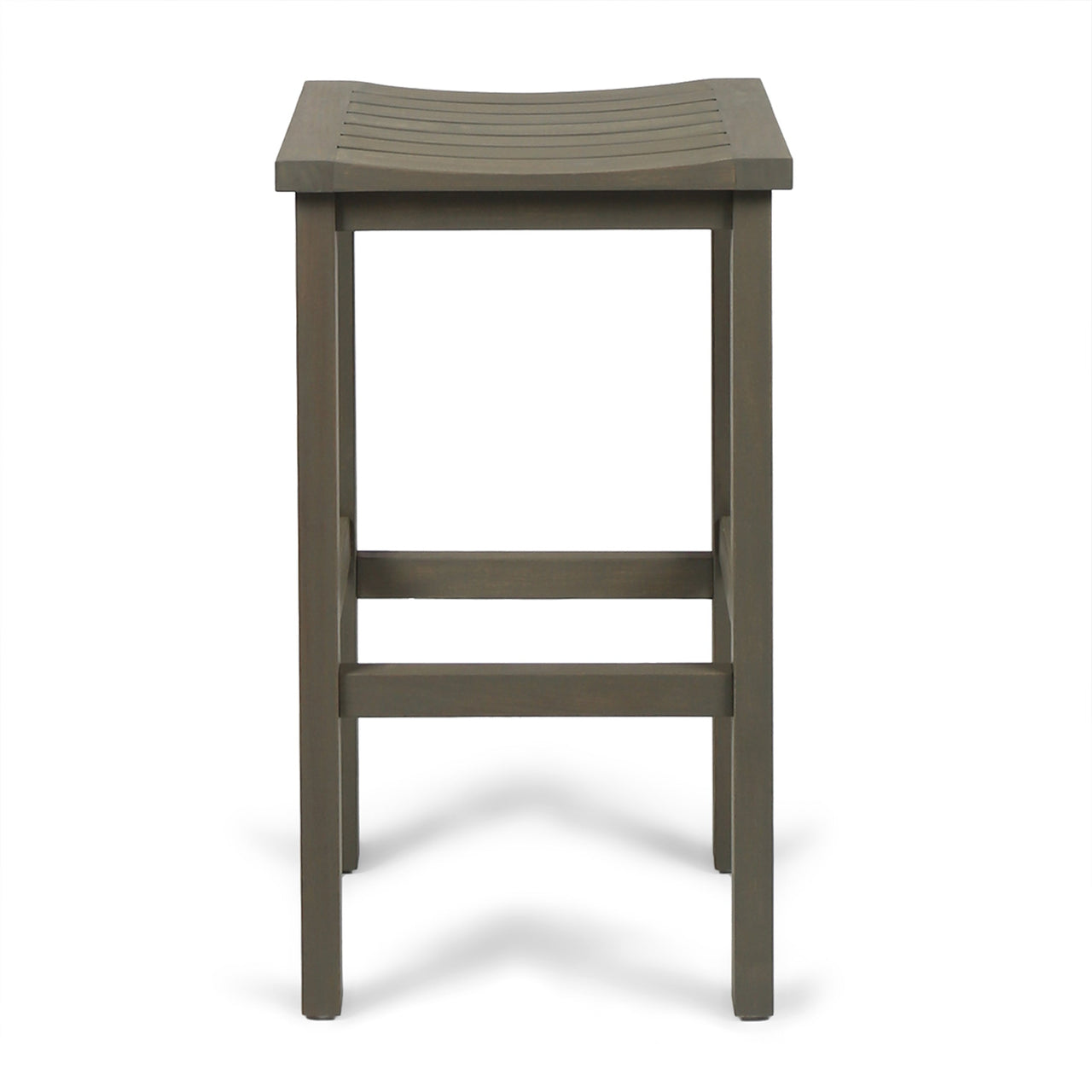 3-Piece Balcony Bar Set with Bottom Shelf Table and 2 Stools, Grey Finish