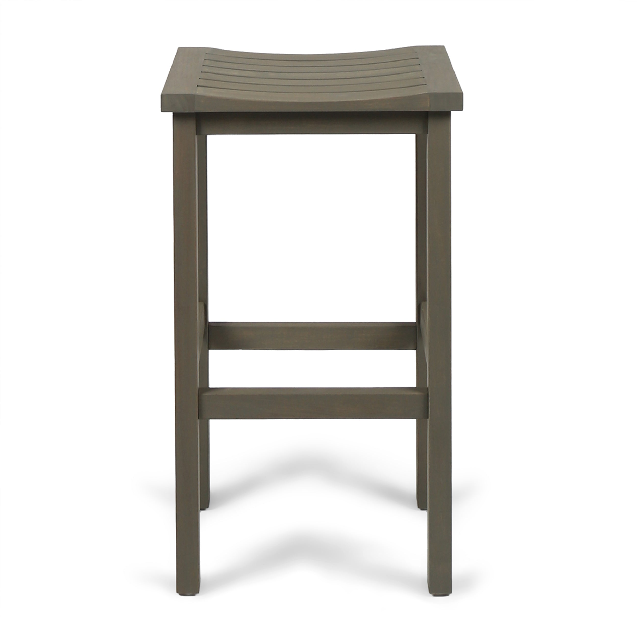 3-Piece Balcony Bar Set with Bottom Shelf Table and 2 Stools, Grey Finish