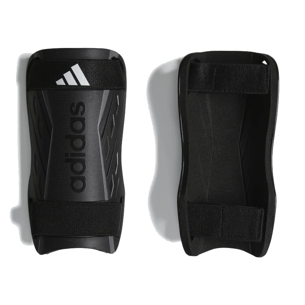 adidas Unisex-Adult Tiro Soft Ground Training Shin Guards Black/White/Iron Metallic X-Small