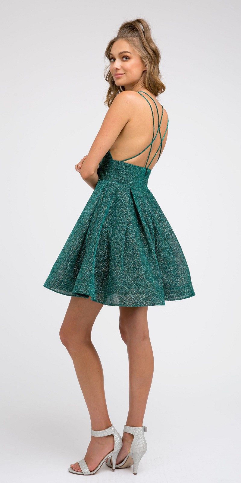 CLEARANCE - Juliet 850 Short V-Neck A-Line Dress with Pockets (Size Small)