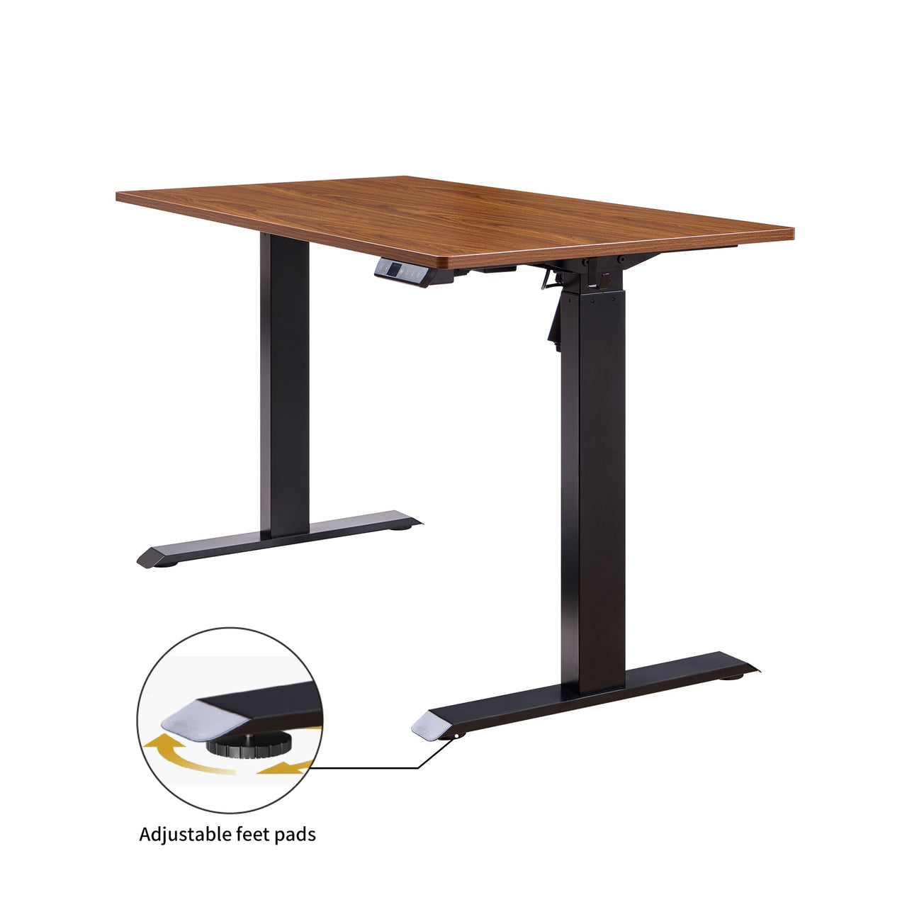 Electric Standing Desk, Adjustable Height Stand up Desk, 24x48 Inches Sit Stand Home Office Desk,Black Frame/Mahogany Top