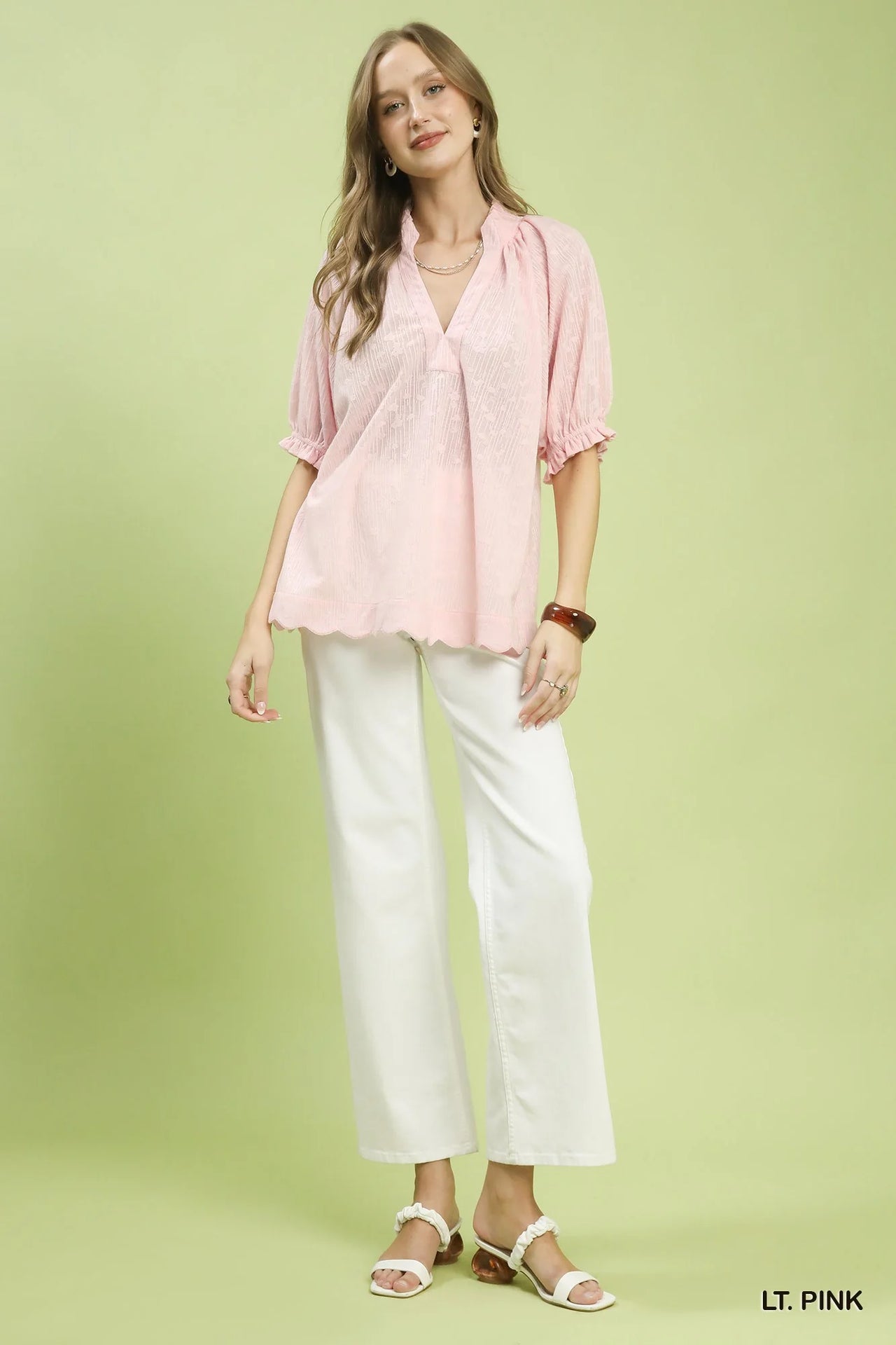 Umgee Textured Pintuck Blouse