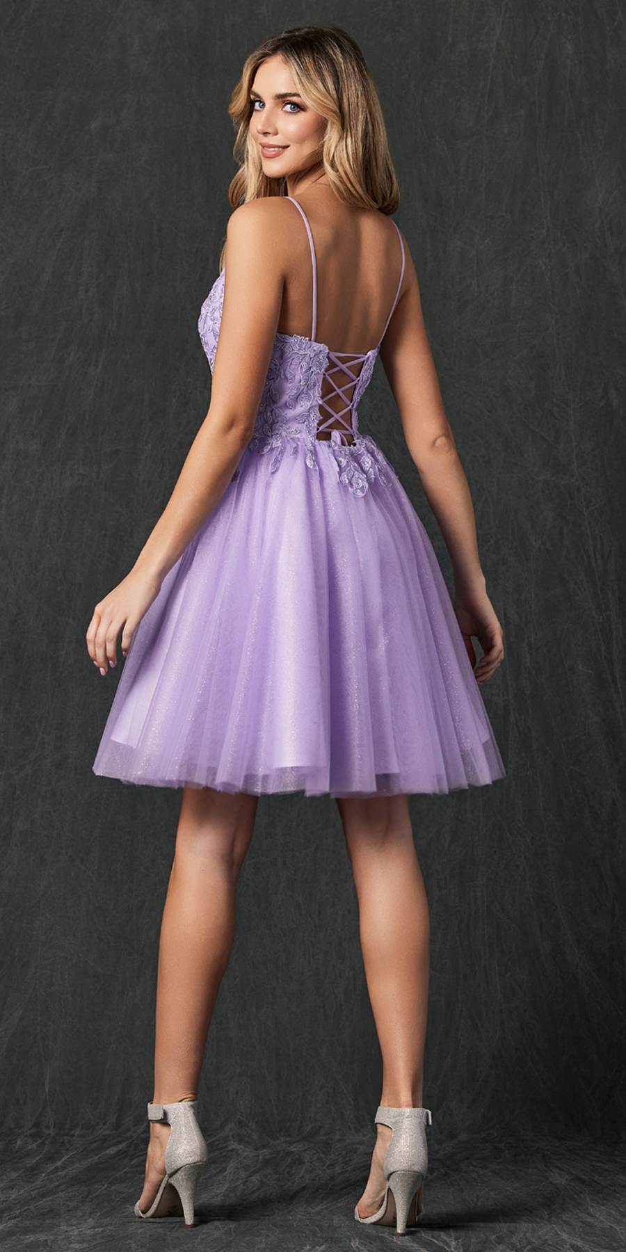 Juliet 860 Short Floral Applique BaDoll Dress