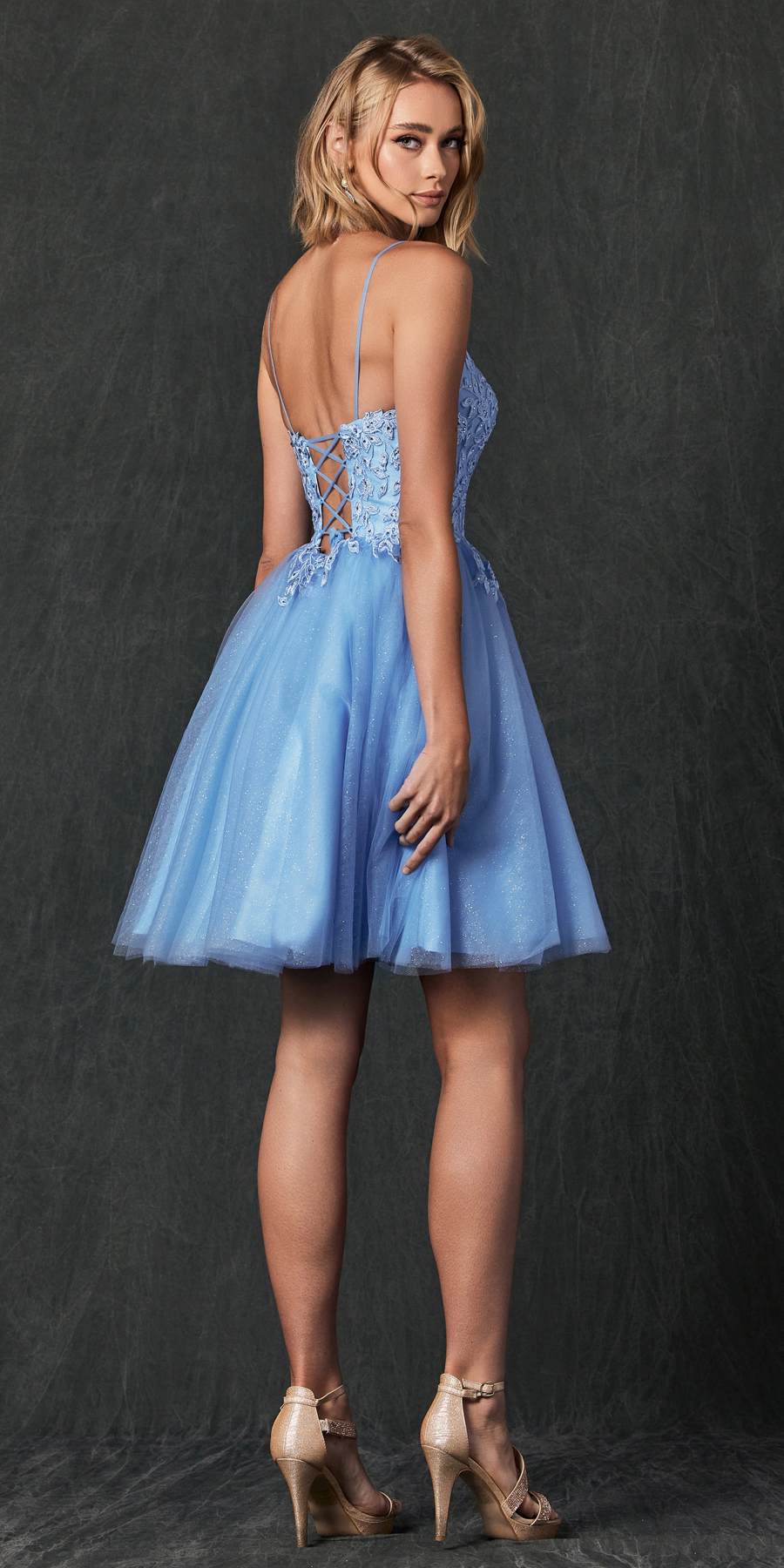Juliet 860 Short Floral Applique BaDoll Dress