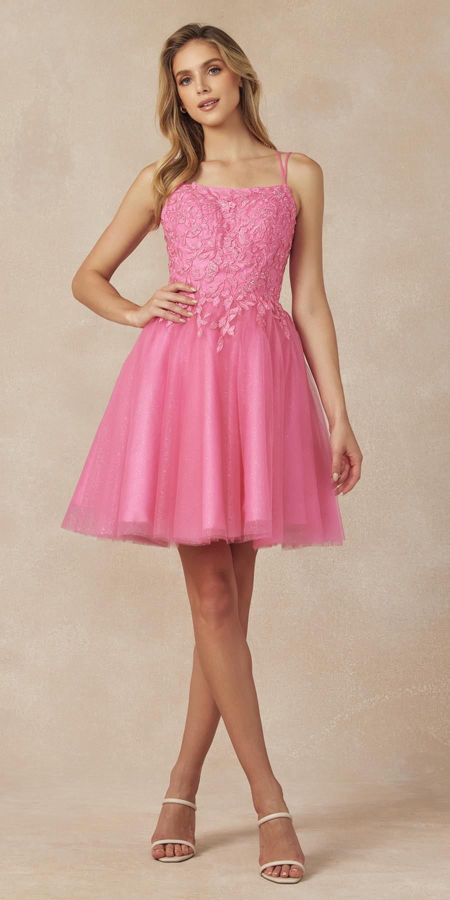 Juliet 860 Short Floral Applique BaDoll Dress