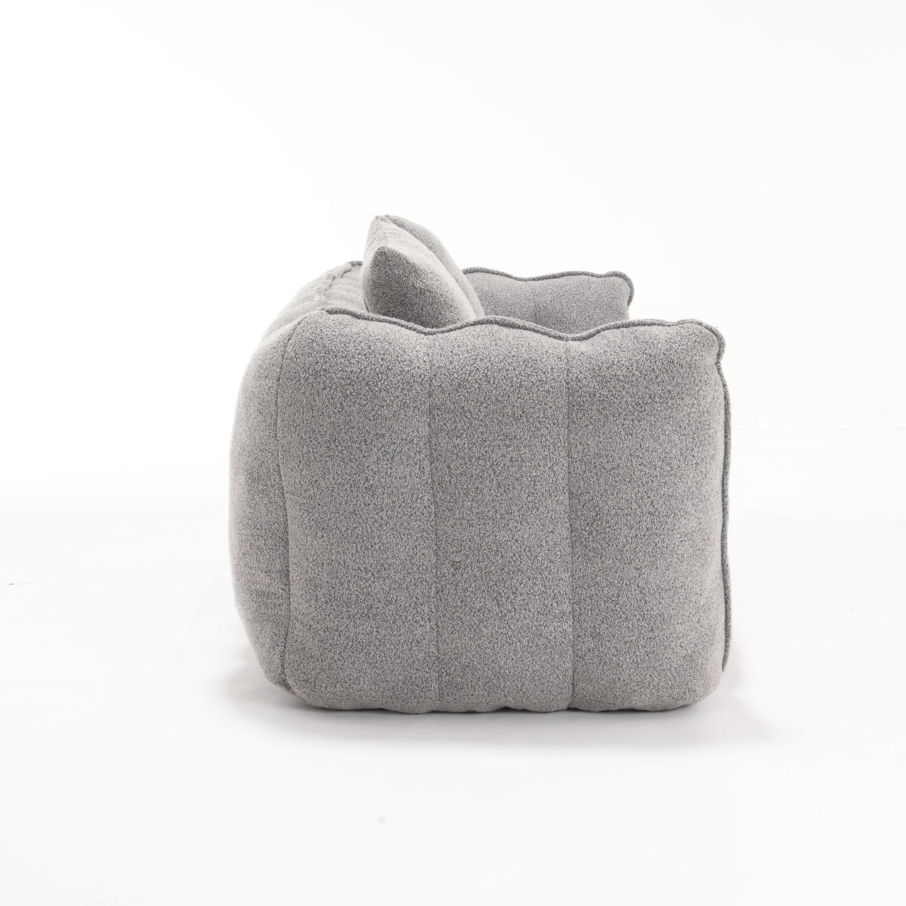 Cozy Beanbag Chair with High Resilience Foam Core for Two - Grey Chenille, 66x35x25 inches