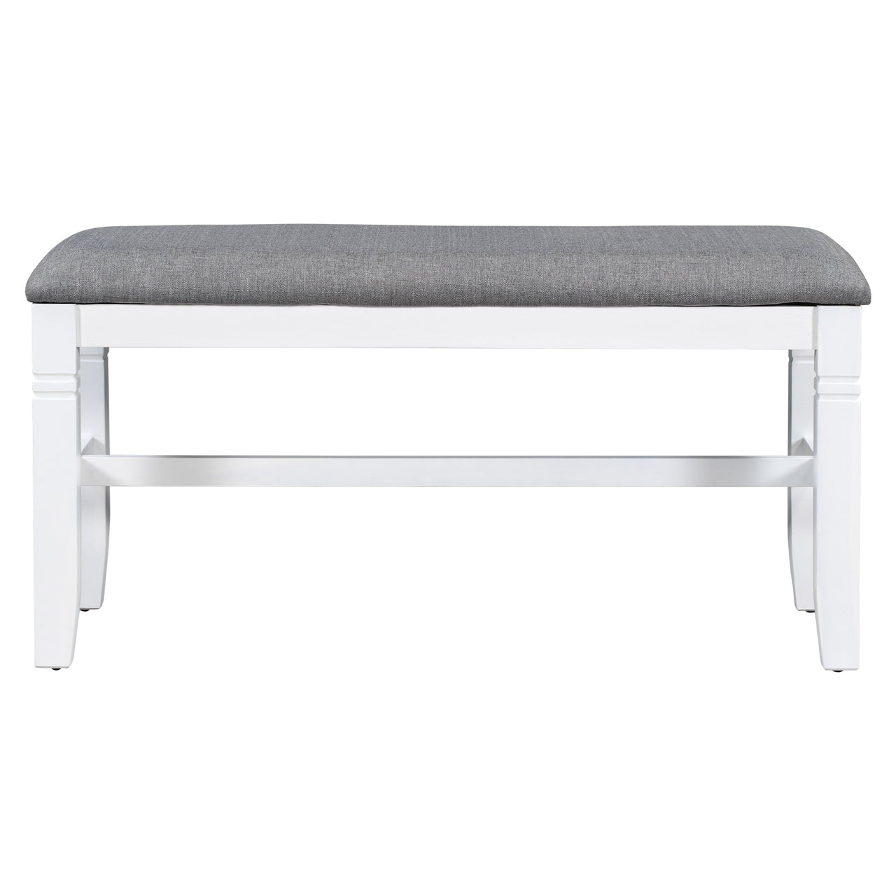 TOPMAX 6-Piece Wood Dining Table Set Kitchen Table Set with Upholstered Bench and 4 Dining Chairs, Farmhouse Style,Gray+White (old sku: SP000003AAK)