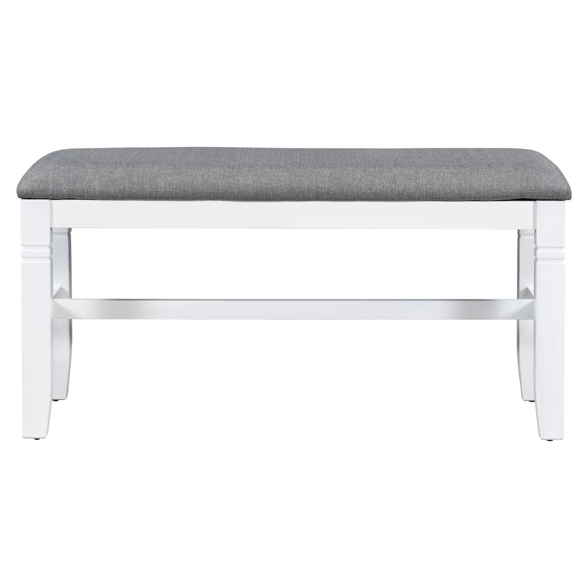 TOPMAX 6-Piece Wood Dining Table Set Kitchen Table Set with Upholstered Bench and 4 Dining Chairs, Farmhouse Style,Gray+White (old sku: SP000003AAK)