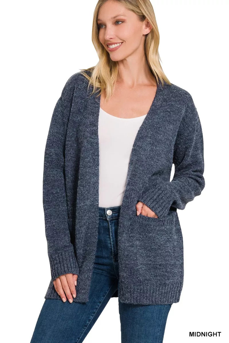 Zenana Open Front Sweater Cardigan