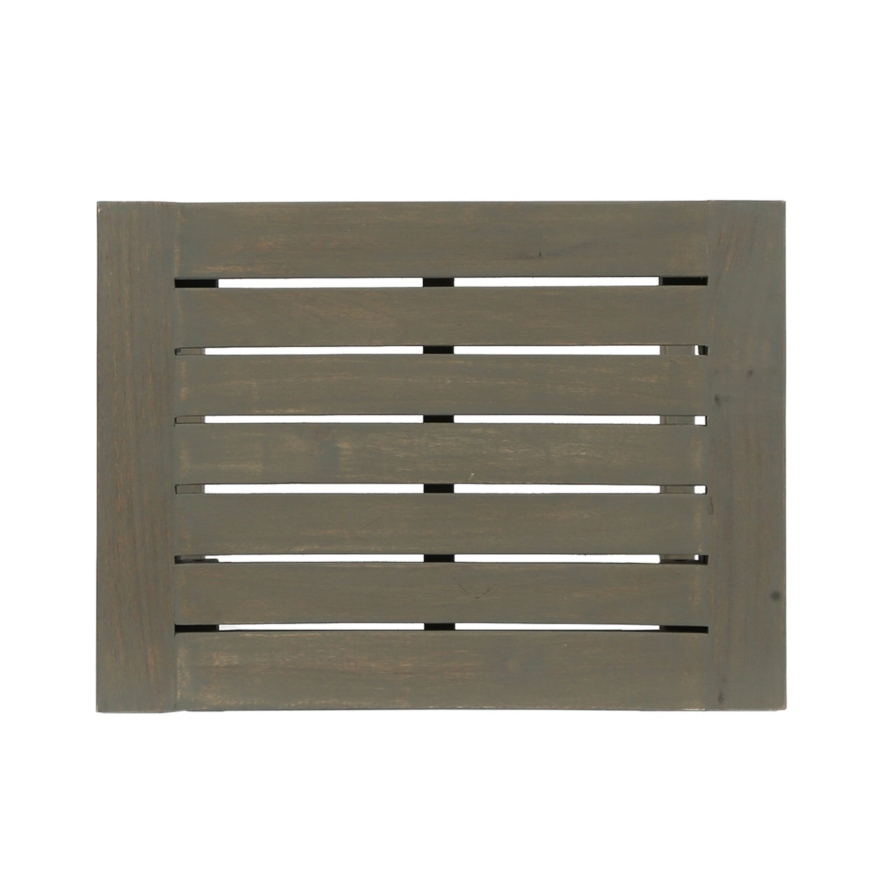 3-Piece Balcony Bar Set with Bottom Shelf Table and 2 Stools, Grey Finish