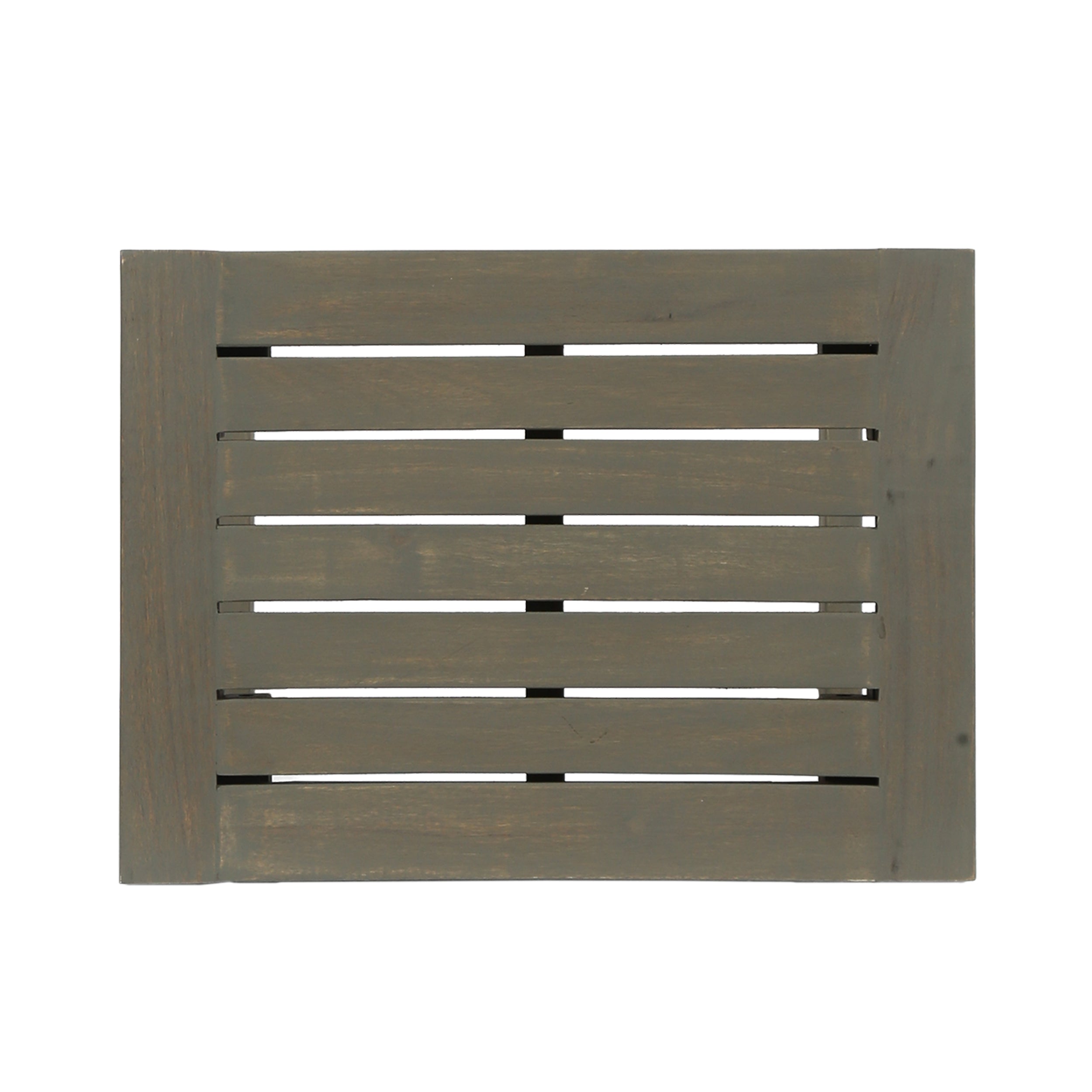 3-Piece Balcony Bar Set with Bottom Shelf Table and 2 Stools, Grey Finish