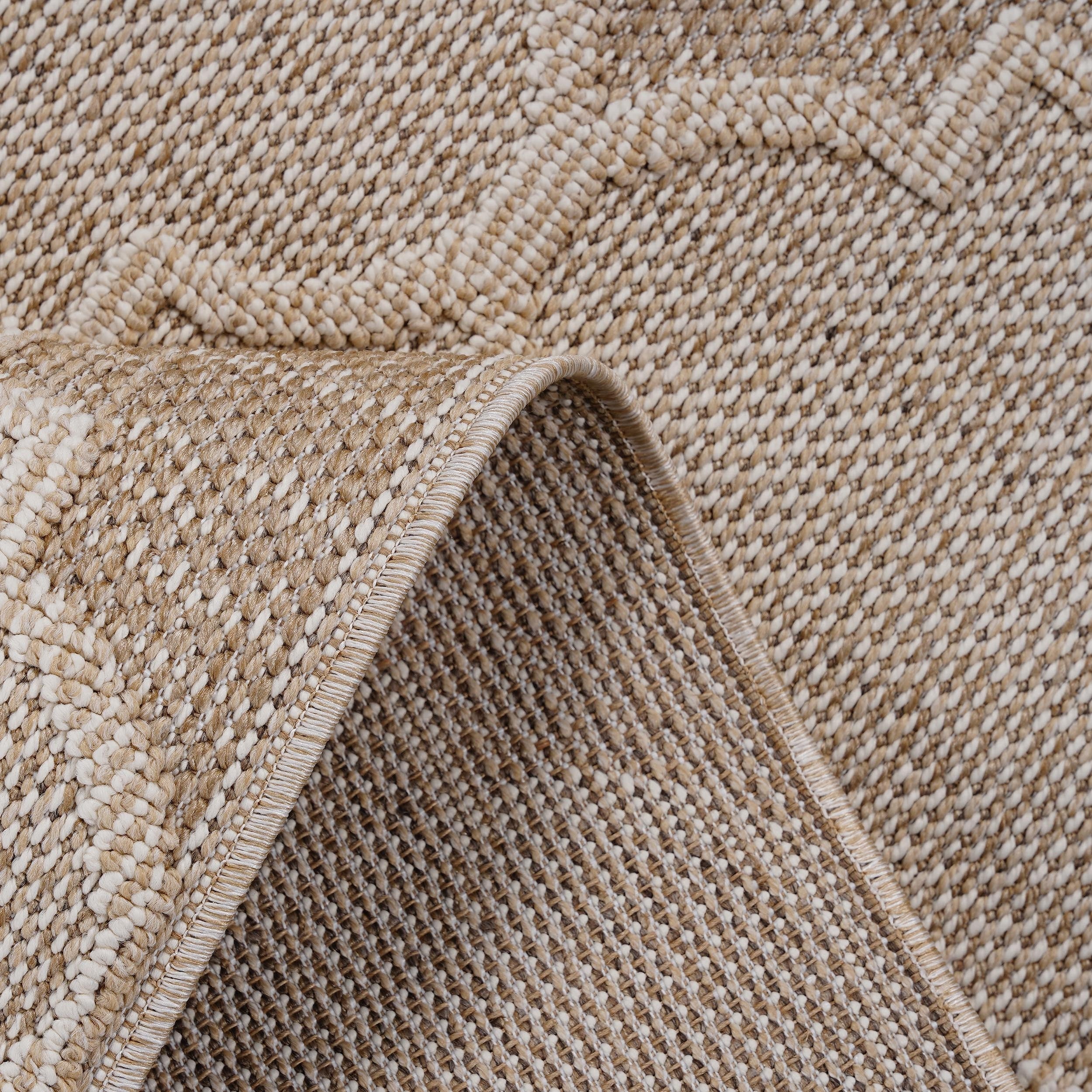 NAAR Guros Collection 6X9 Cream / Trellis Indoor / Outdoor Area Rug