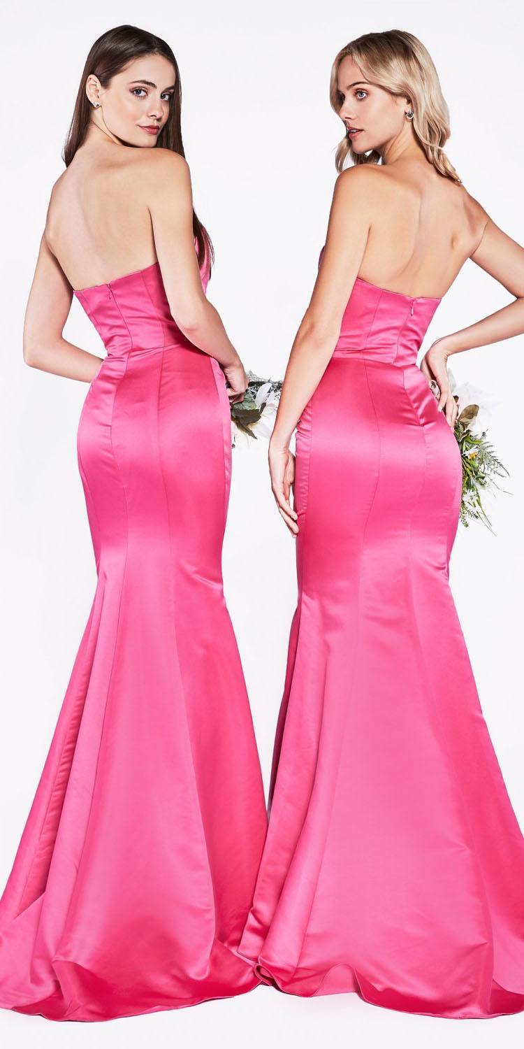 Cinderella Divine 8792 Strapless Sweetheart Neckline Mermaid Satin Gown