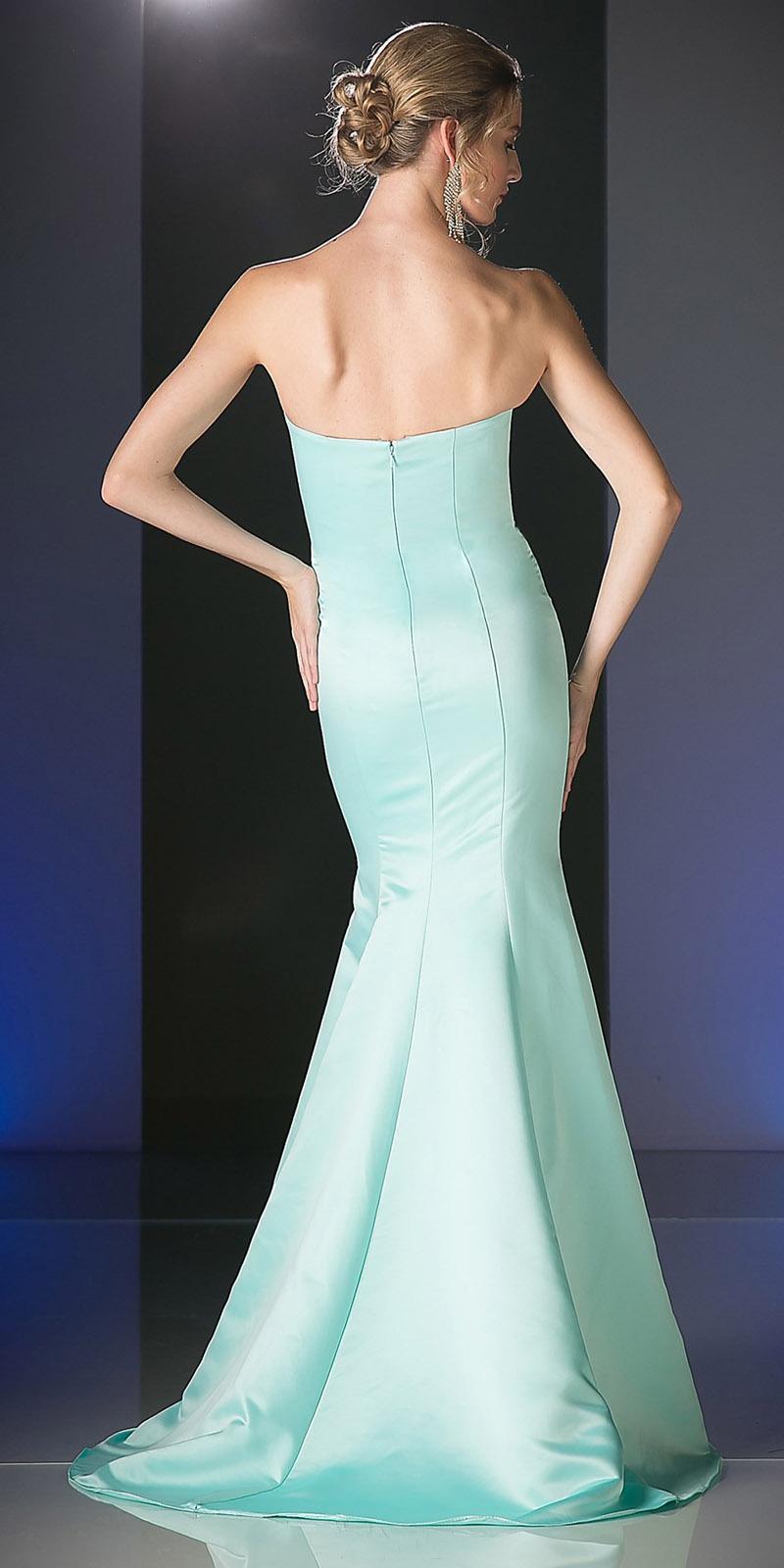 Cinderella Divine 8792 Strapless Sweetheart Neckline Mermaid Satin Gown