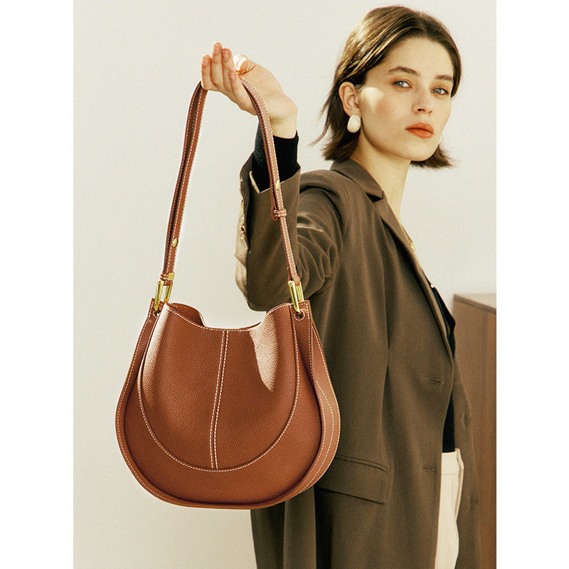 Designer Small Crossbody Bag For Women, Niche Luxury Leather Handbag