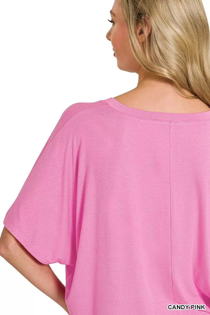 Zenana V-neck Oversized Top & Pants Set