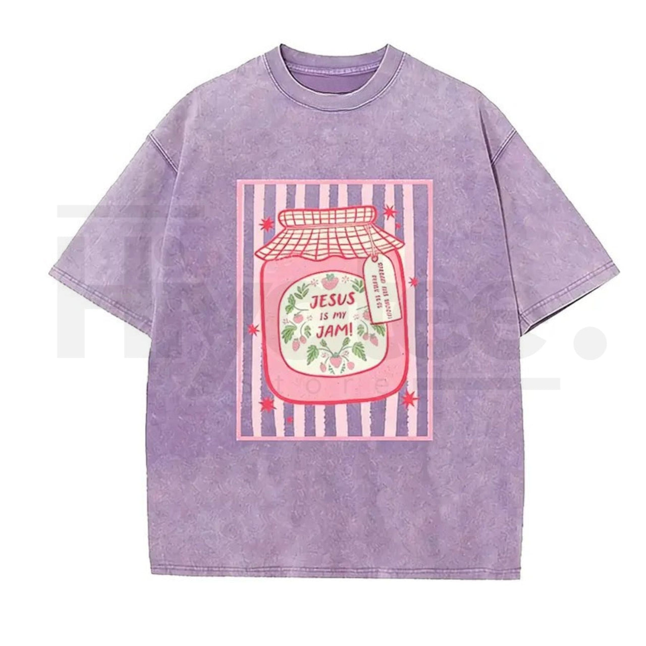 Jesus Is My Jam Vintage Washed T-Shirt – Christian Strawberry Graphic Cotton Tee