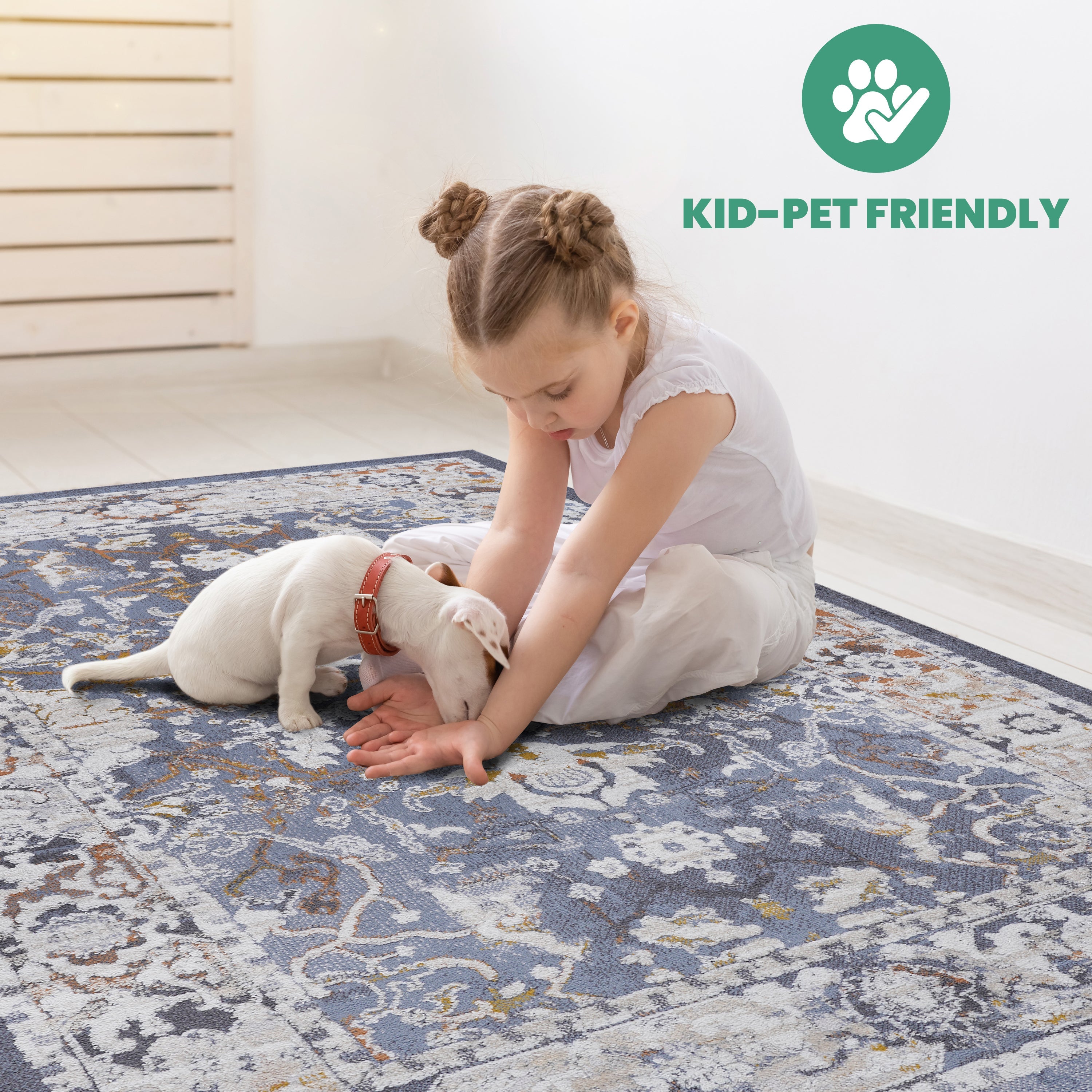 NAAR PAYAS Collection 2X3 Blue / Traditional Doormat Rug